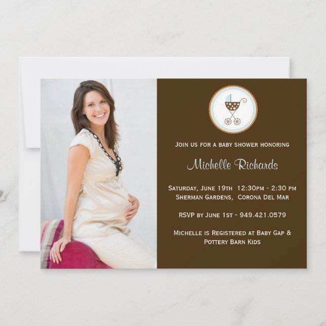 Invitación de Baby Shower de la foto (Anverso)