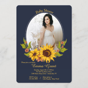 Invitación de Baby Shower de la foto del marco del