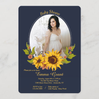 Invitación de Baby Shower de la foto del marco del