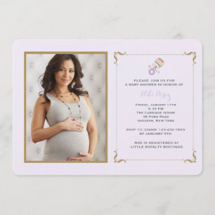 Invitación de Baby Shower de la foto del traqueteo