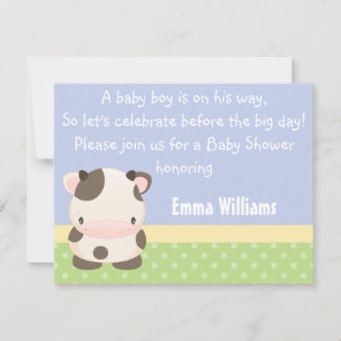 Invitación de Baby Shower de la granja Moo-Cow