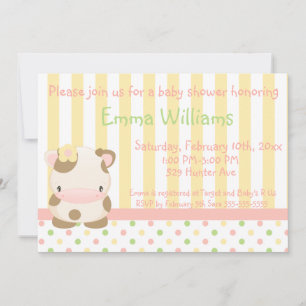 Invitación de Baby Shower de la granja Moo-Cow 4