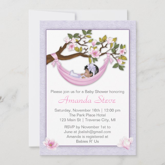 Invitación de Baby Shower de la hamaca - (Anverso)