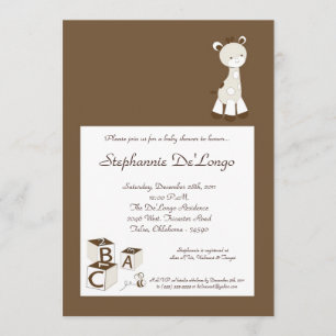 Invitación de Baby Shower de la jirafa del Doodle