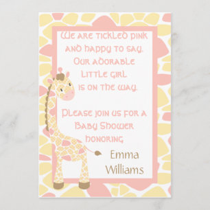 Invitación de Baby Shower de la jirafa del dulzor