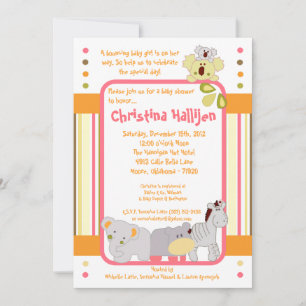 Invitación de Baby Shower de la jungla de punzonad