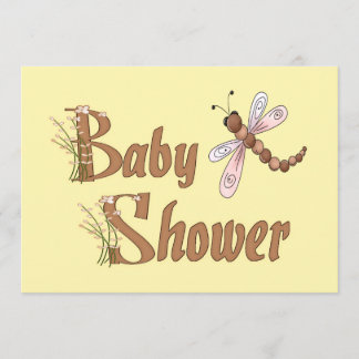Invitación de Baby Shower de la libélula