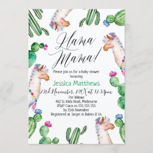 Invitación de Baby Shower de la llama