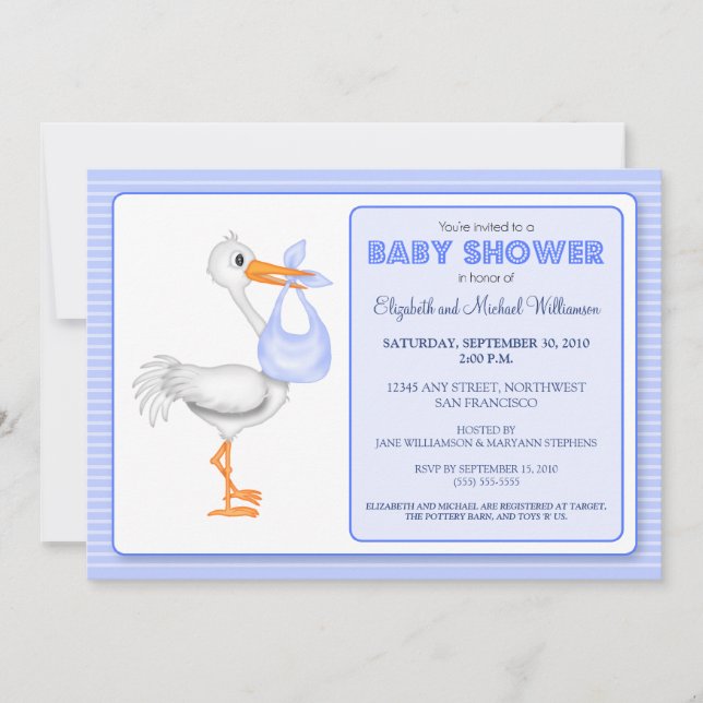 Invitación de Baby Shower de la llegada de la (Anverso)