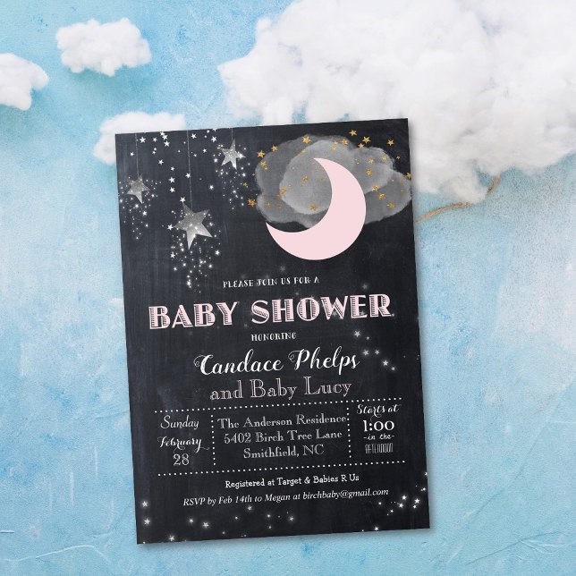 Invitación de Baby Shower de la Luna Twinkle Littl (Subido por el creador)