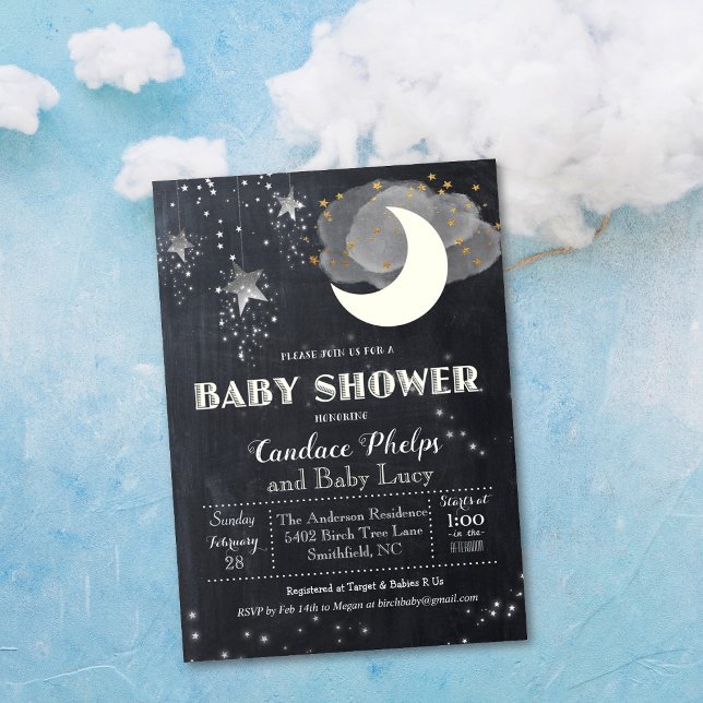 Invitación de Baby Shower de la Luna Twinkle Littl (Subido por el creador)