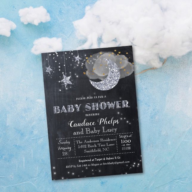 Invitación de Baby Shower de la Luna Twinkle Littl (Subido por el creador)