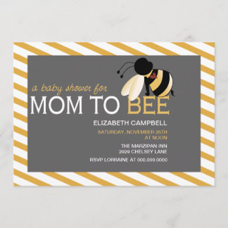 Invitación de Baby Shower de la Mamá-a-ABEJA -