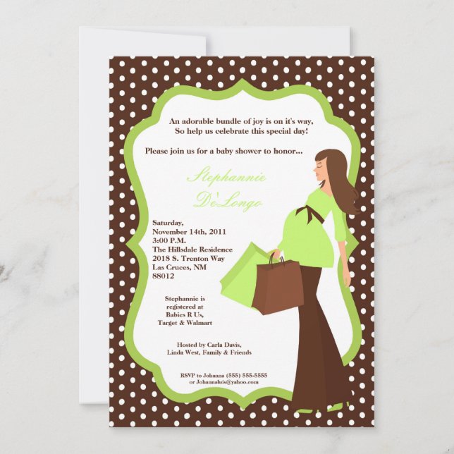 invitación de Baby Shower de la mamá moderna de la (Anverso)