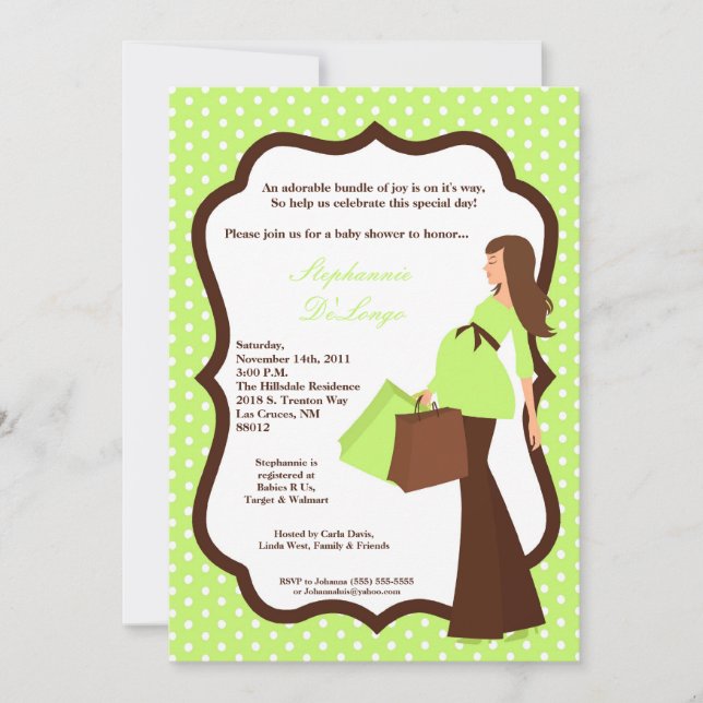 invitación de Baby Shower de la mamá moderna de la (Anverso)