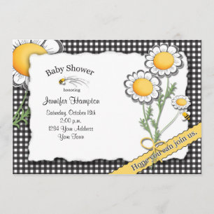 Invitación de Baby Shower de la margarita y de la