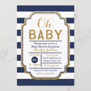 Invitación de Baby Shower de la marina de guerra y