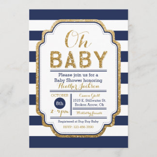 Invitación de Baby Shower de la marina de guerra y