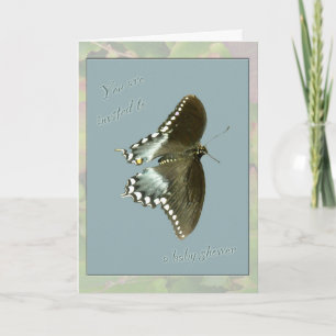 Invitación de Baby Shower de la mariposa