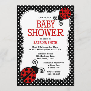 Invitación de Baby Shower de la mariquita