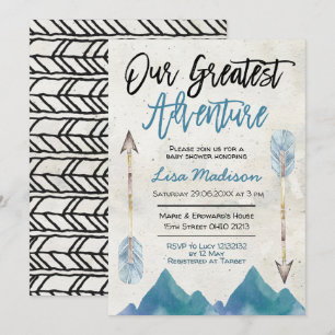invitación de baby shower de la mayor aventura par