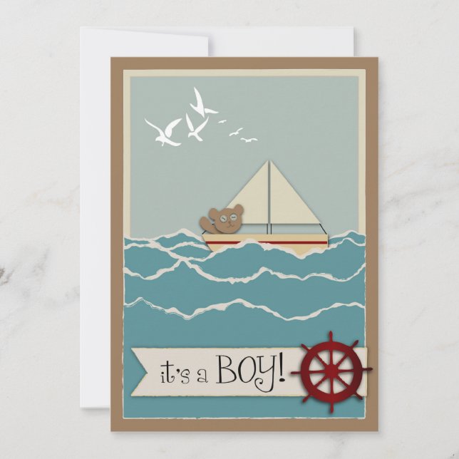 Invitación de Baby Shower de la navegación (Anverso)