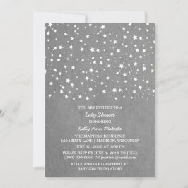 Invitación de Baby Shower de la noche gris estrell