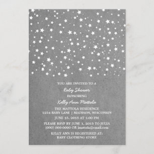 Invitación de Baby Shower de la noche gris estrell