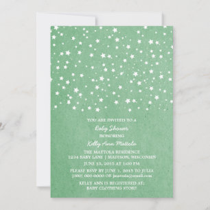 Invitación de Baby Shower de la noche verde estrel