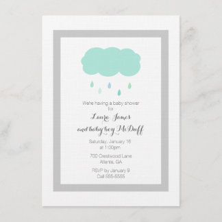 Invitación de Baby Shower de la nube de lluvia