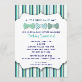 Invitación de Baby Shower de la pajarita/turquesa