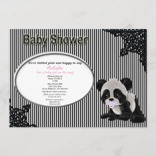 Invitación de Baby Shower de la panda del bebé del