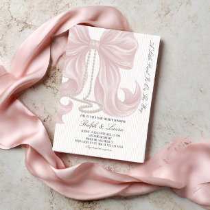 invitación de baby shower de la pequeña Pearl Bow 