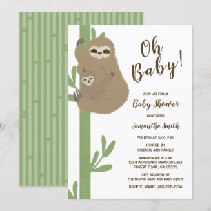 Invitación de Baby Shower de la pereza
