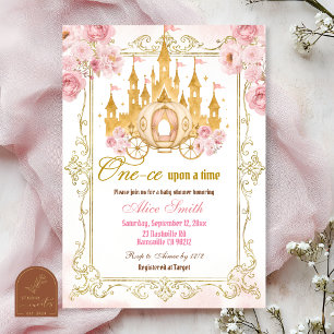 Invitación de Baby Shower de la Princesa Rosa