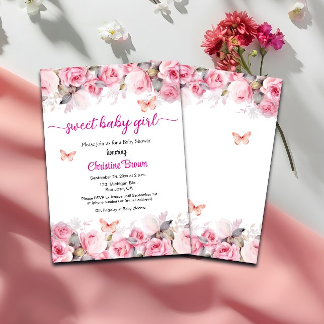 Invitación de Baby Shower de la Rubor de la dulce  (Subido por el creador)