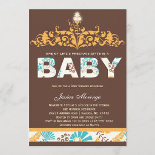 Invitación de Baby Shower de las costuras de la