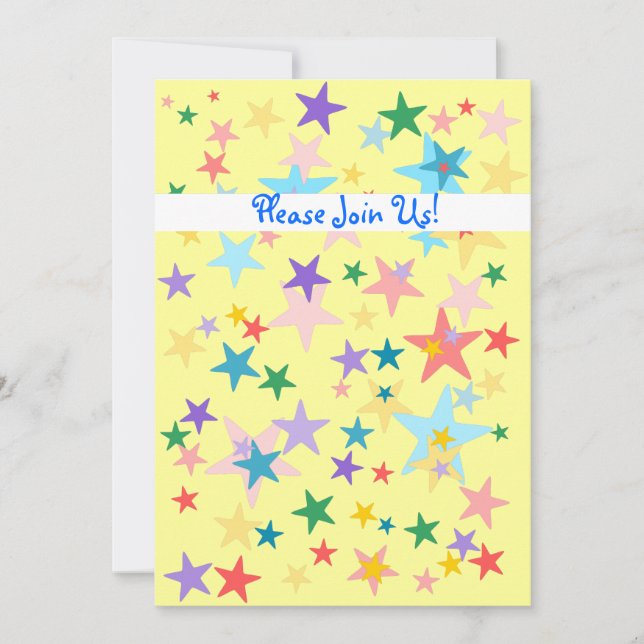 Invitación de Baby Shower de las estrellas (Anverso)