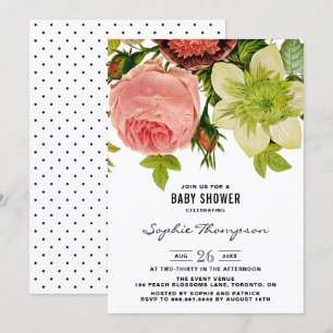 Invitación de Baby Shower de las flores botánicas