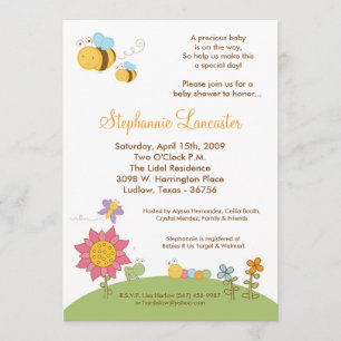invitación de Baby Shower de las flores de los