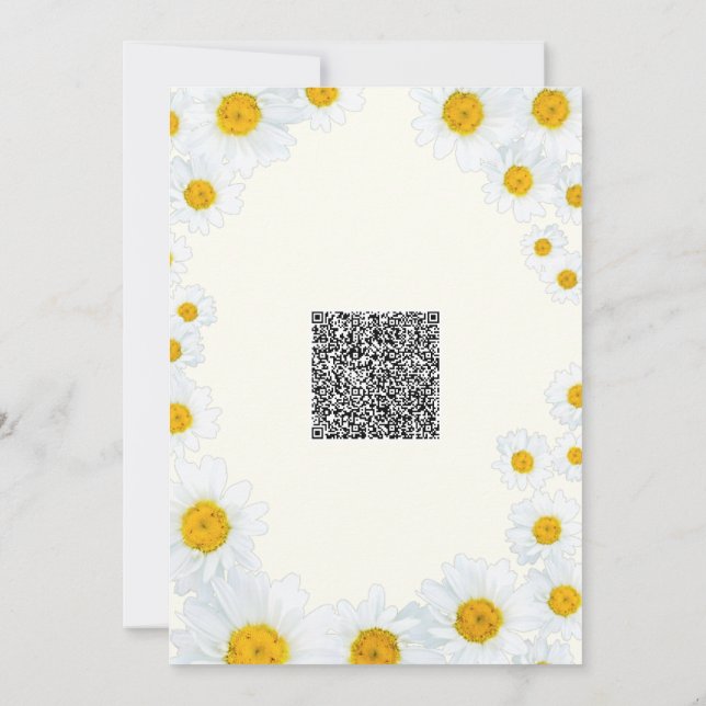 Invitación de Baby Shower de las flores de margari (Reverso)