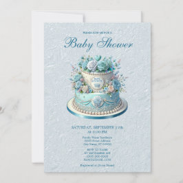 Invitación de Baby Shower de las flores de pastel 