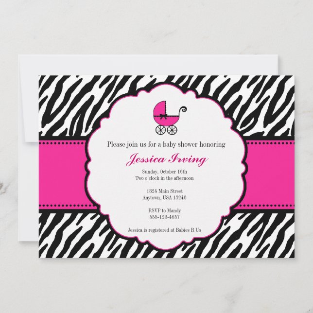 Invitación de Baby Shower de las rosas fuertes y (Anverso)