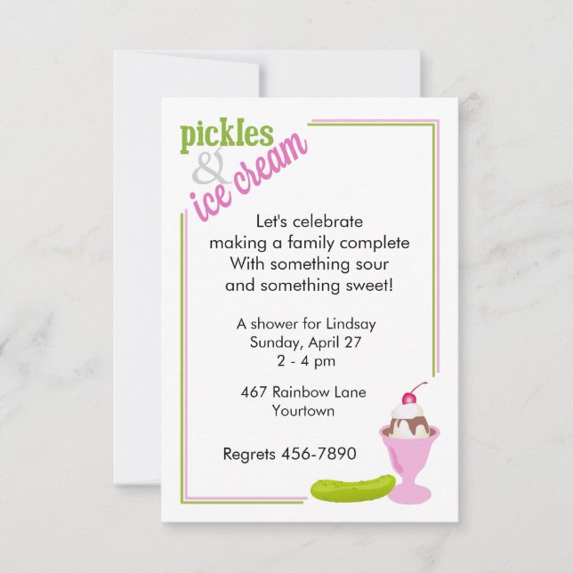 Invitación de Baby Shower de las salmueras y del (Anverso)