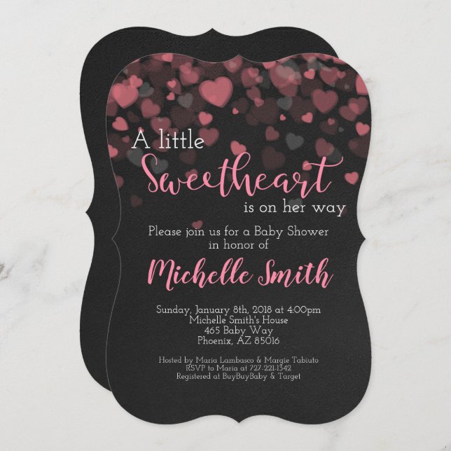 Invitación de Baby Shower de las tarjetas del día (Anverso / Reverso)