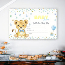 Invitación de Baby Shower de León Adorable – Perso