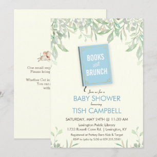 Invitación de Baby Shower de Libros y Brunch