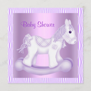 INVITACIÓN DE BABY SHOWER DE LILAC ROCKING HORSE