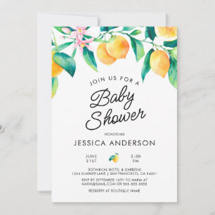 Invitación de Baby Shower de Limón
