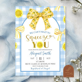 Invitación de Baby Shower de Limón con Lazo Amaril